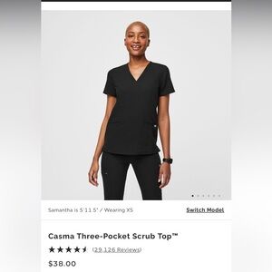 Women’s Figs Casma 3 pocket scrub top in black